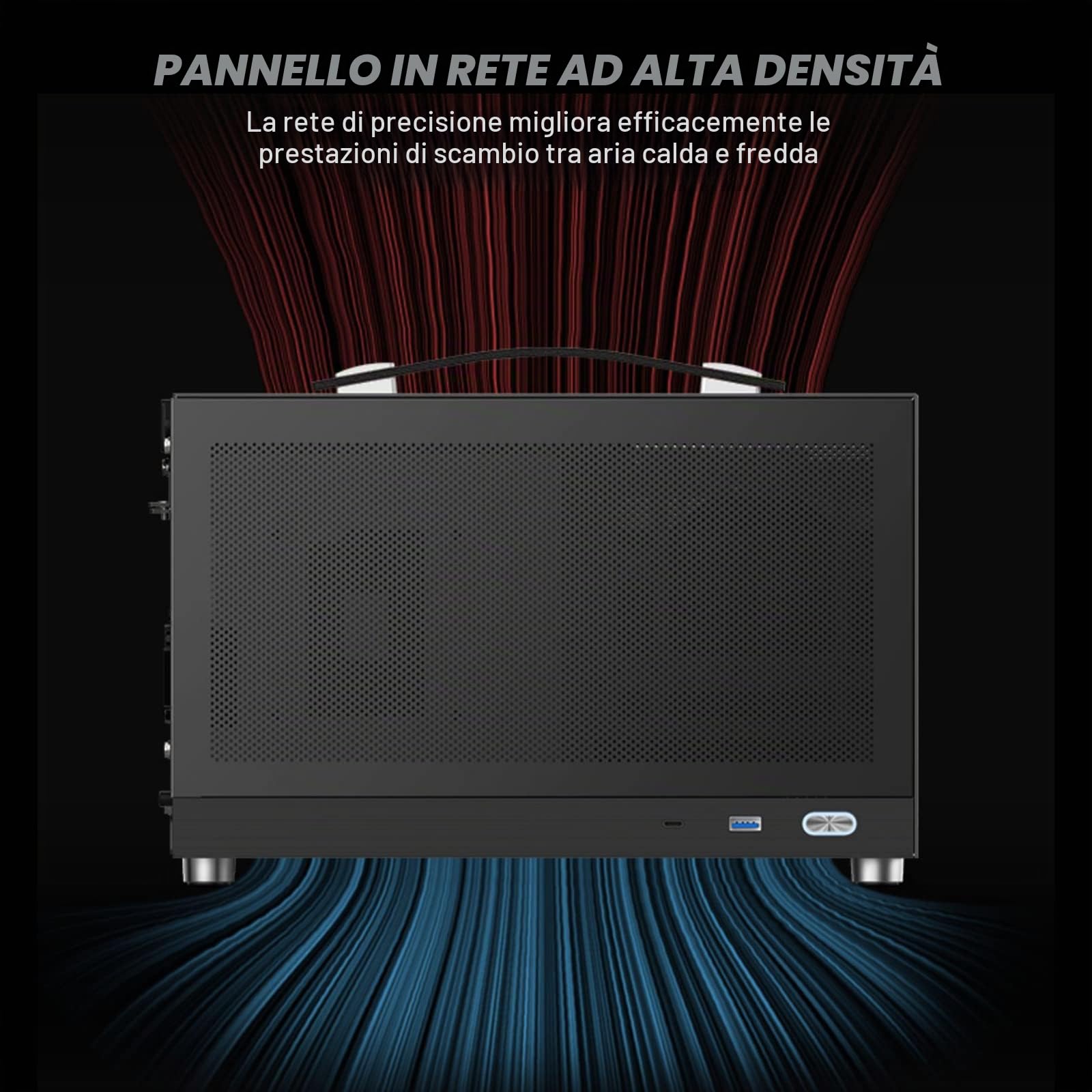 S300 - Mini-ITX PC Gaming Case - Front I/O USB 3.0 Tipo - Porta C - Alimentazione SFX 100-130mm - Sistema di gestione dei cavi - Luminum Mini-ITX Scheda madre Small Portable PC Case - Nero