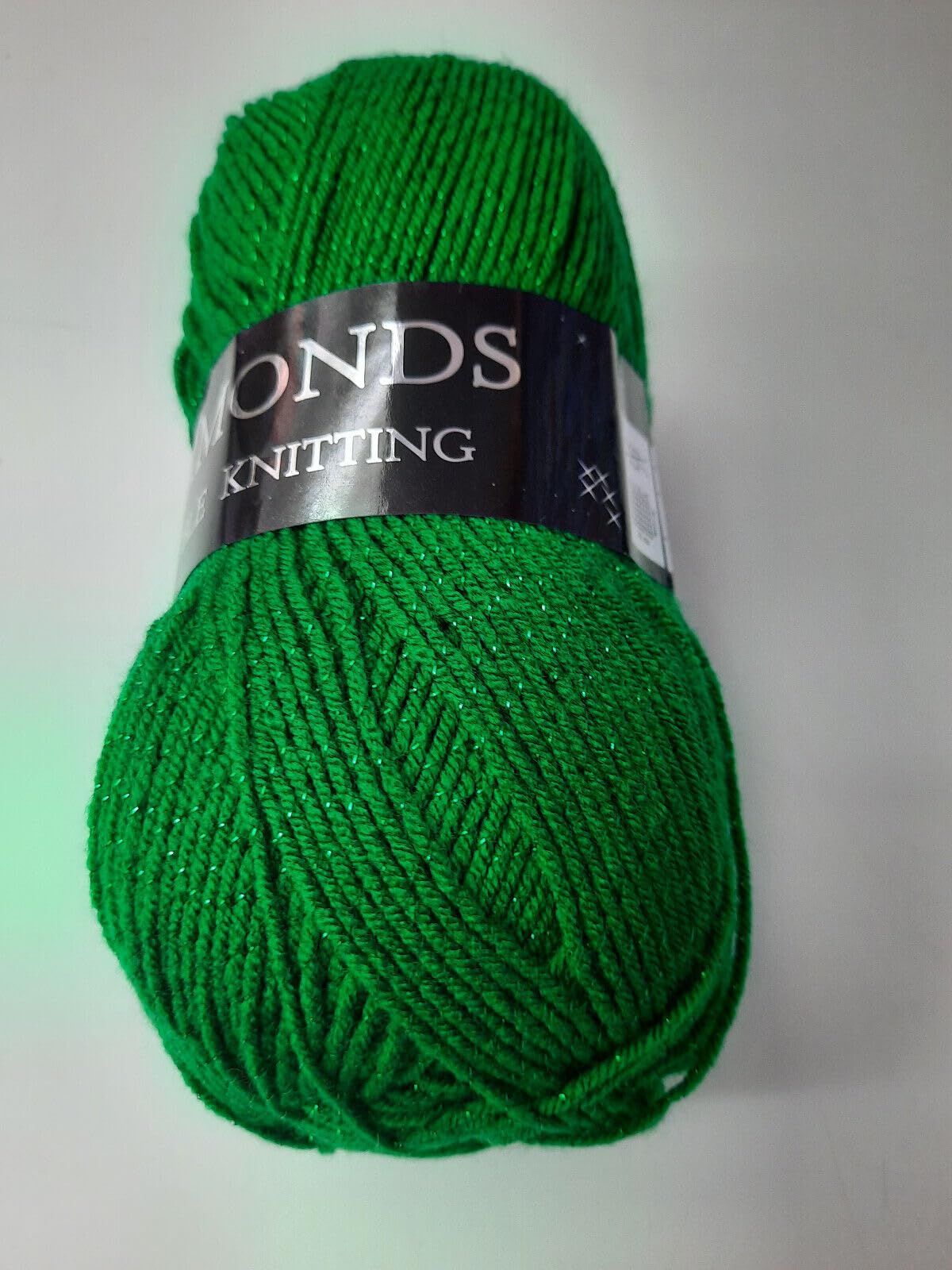 Wool by Woolcraft - Diamonds - Metallic - DK Double Knitting Crochet Yarn 5 BALLSX 100g Diamonds Emerald 413