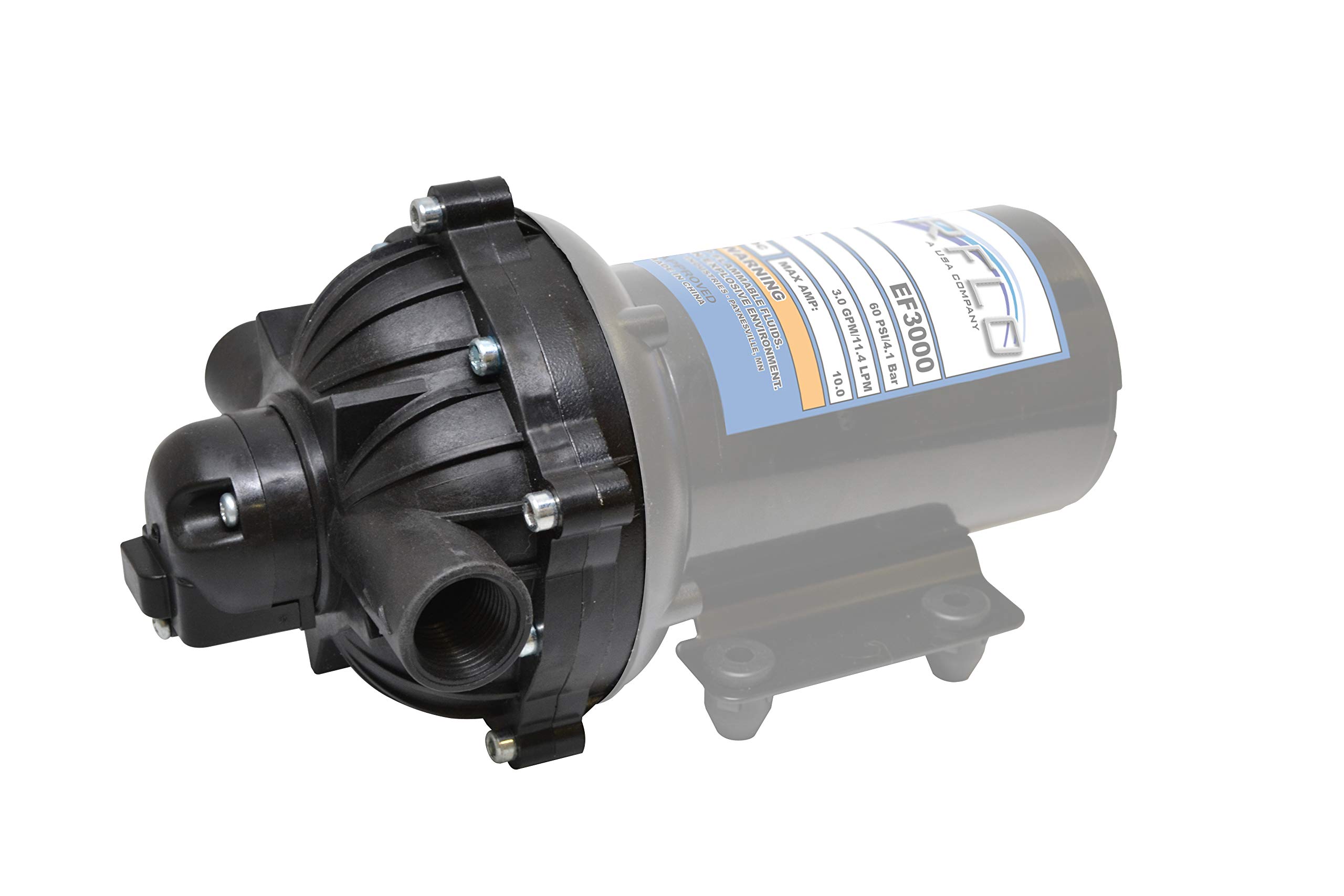 Everflo EF3000-KIT 12V Diaphragm Pump Head, Black