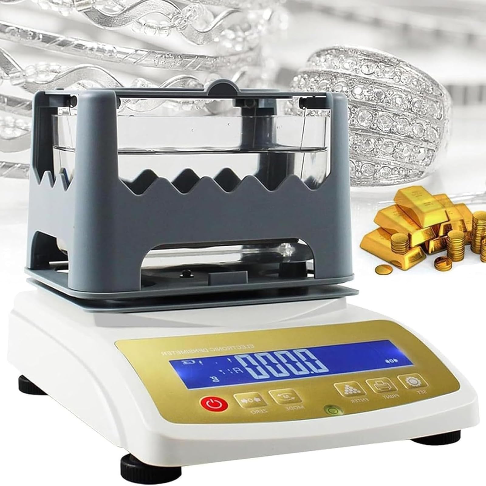 High Precision Digital Gold Purity Tester, Metal Analyzer Machine for Jewelry, Accurate Density Meter, Solid Densimeter, Ideal for Jewelry Testing (XF-120K)