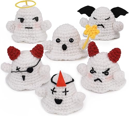 Pnytty Kit de ganchillo para principiantes y adultos, kit de ganchillo para principiantes, 6 piezas de Ghost Prince, kit completo de iniciadores de