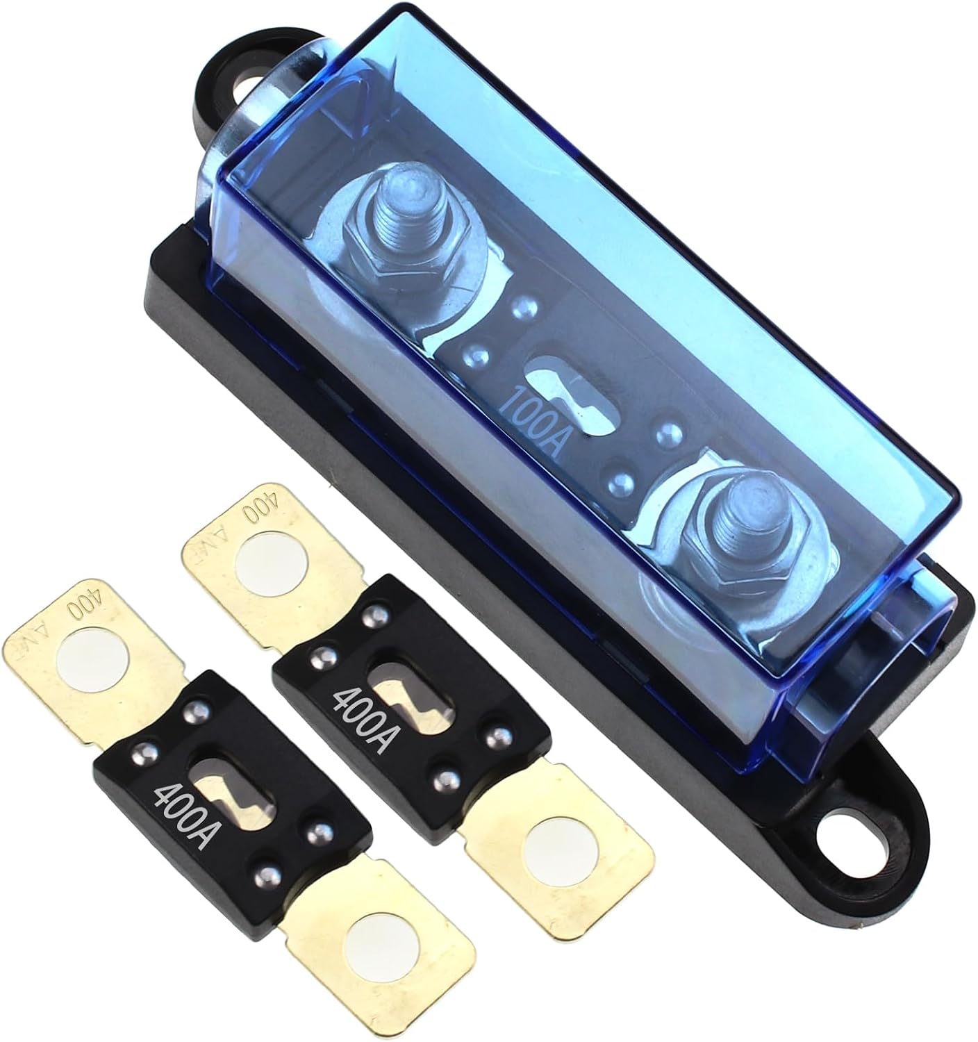 AMG/Mega Fuse Holder with 400 Amp High-Current Fuse for Battery Bank, Inverter