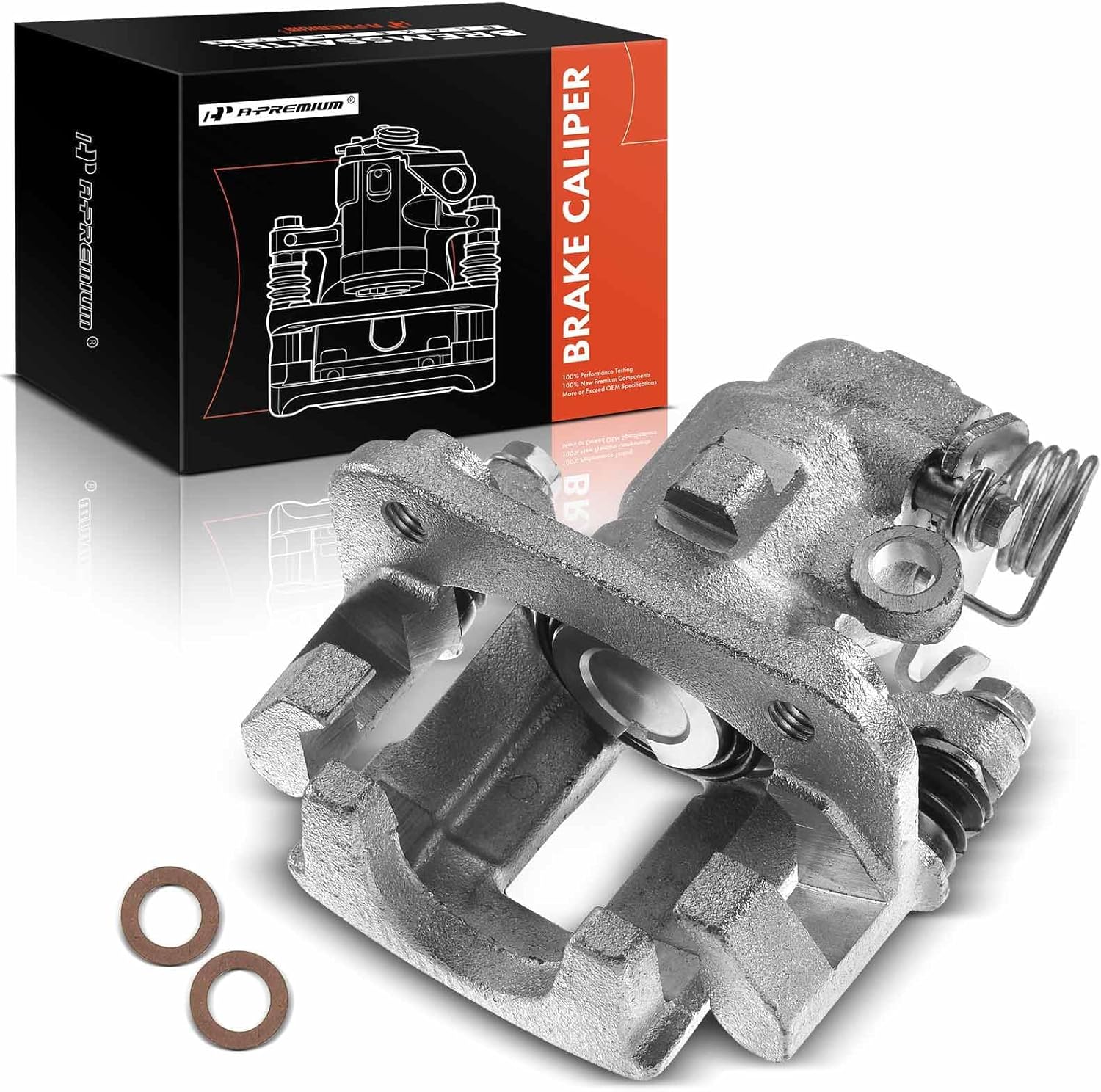 A-Premium Disc Brake Caliper Assembly with Bracket Compatible with Select Ford, Lincoln and Mercury Models - Taurus & Sable 1993-1999, Continental 1993-2000 - Rear Right Pasenger Side