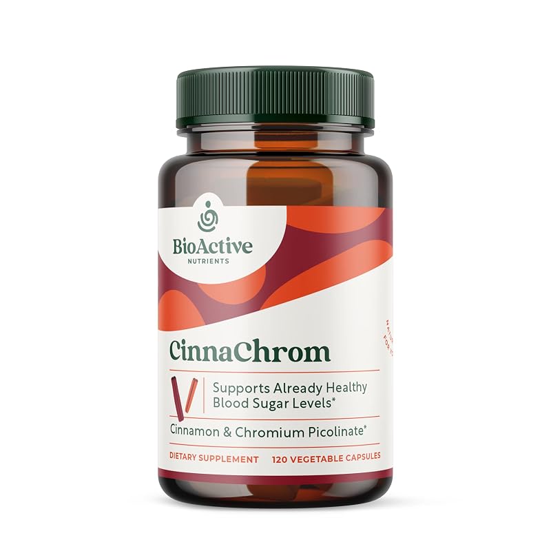 BIOACTIVE NUTRIENTS Suplemento de Canela com Picolinato de Cromo, 120 cápsulas