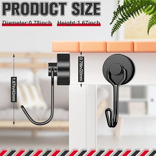 Miniatura 2 de FINDMAG Ganchos magnéticos de 40 libras, ganchos magnéticos de neodimio resistentes, ganchos de metal fuertes para colgar en la cocina, oficina,