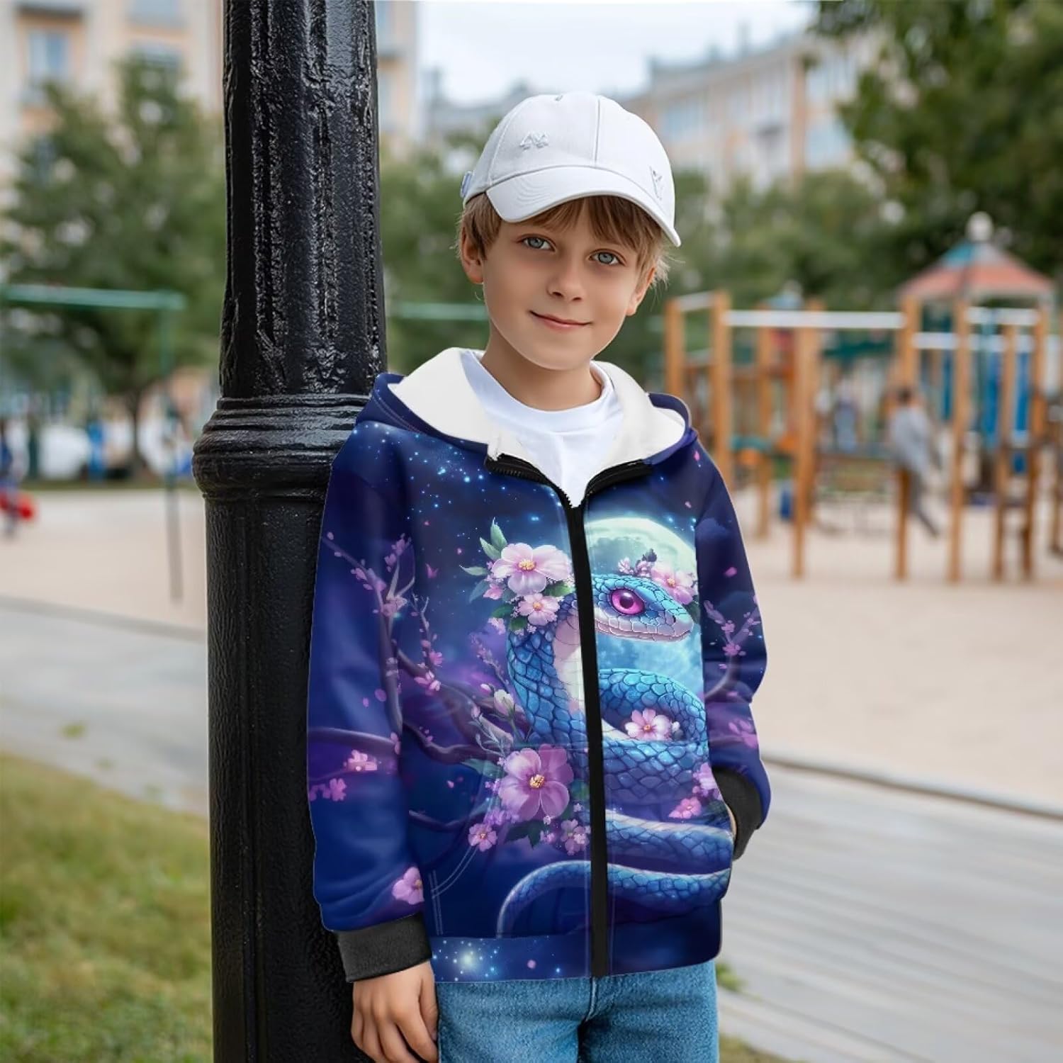 WELLFLYHOM Girls Zip Up Fleece Lining Hoodies 6-16 Novelty Long Sleeve Hoodie Jacket with Pocket - Image 6