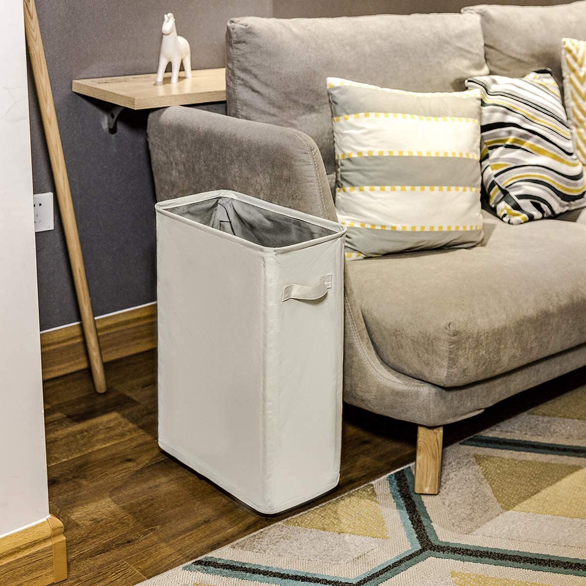 Chrislley 45L Slim Rolling Laundry Hamper Thin Laundry Basket with