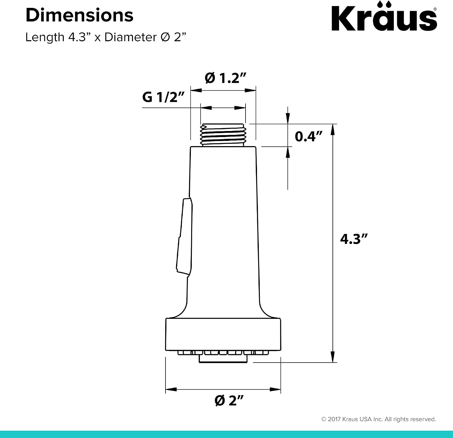 Kraus Dual Function Kitchen Faucet Sprayer in Matte Black