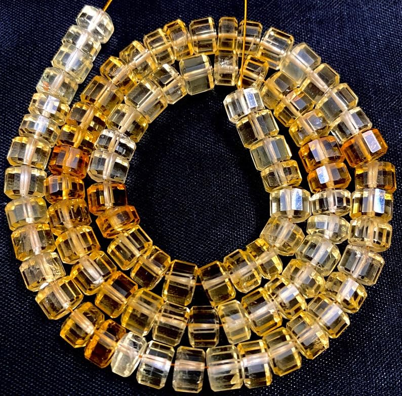 Citrine naturelle facettée : perles de 5 x 6 mm pour façonner des bijoux chargés d'histoire