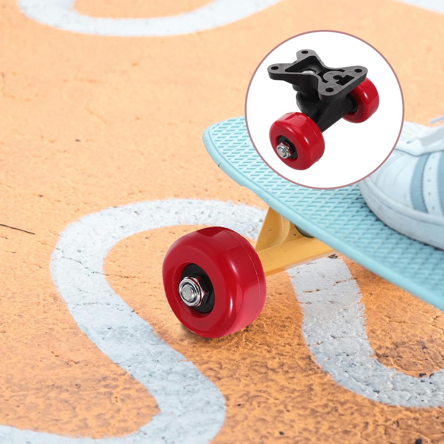 1 Pair Plastic Skateboard Trucks and Wheels Set, Enhances Balance and Increases Grip, Easy to Install Skateboard Parts and Beginners