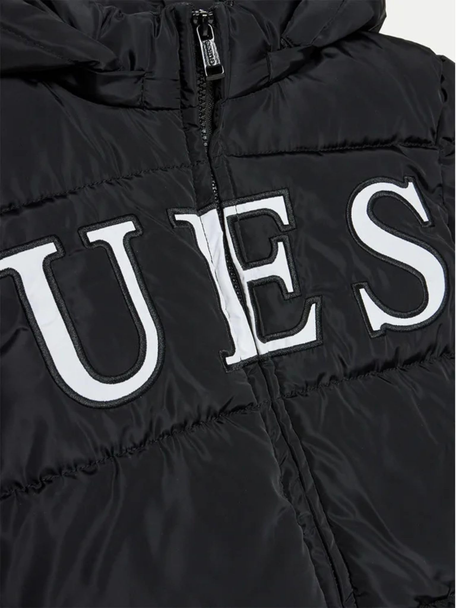 GUESS Giubbino piumino invernale bomber con cappuccio bambina 8 anni - 128 cm color nero