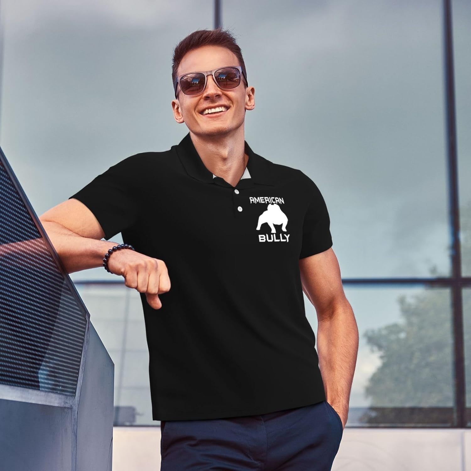 American Bully Men's Polo Shirts — Short-Sleeve, Casual, Breathable Polo Tees