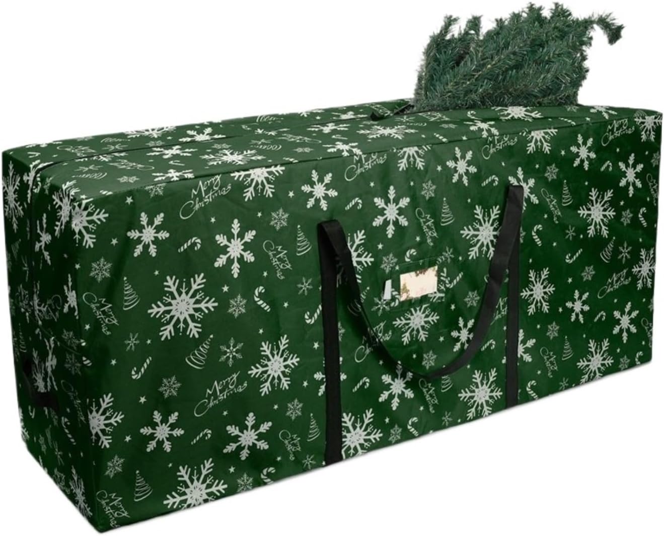 Tree Bag PVC Christmas Tree Storage Bag with Handle, Portable Holiday Decoration Christmas Storage(Black,165x38x76cm)