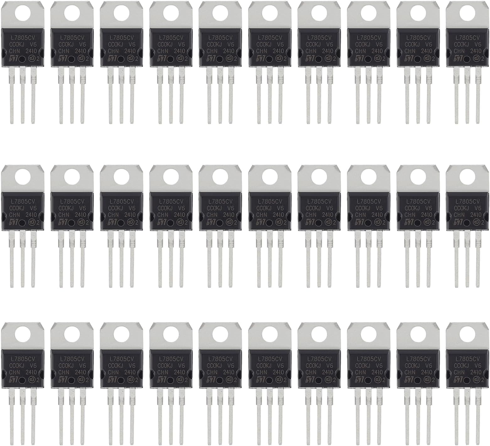 IC L7805CV Voltage Regulator Output 5 V 1.5 A Integrated Circuits L7805 Linear Positive Voltage Regulators TO-220 (30pcs)