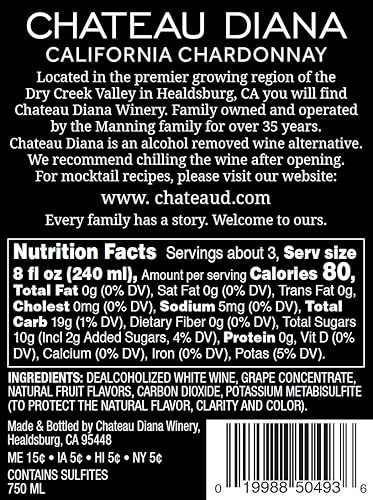 Miniatura 2 de Chateau Diana Cero Alcohol California Chardonnay (3 x 25.4 fl oz.)