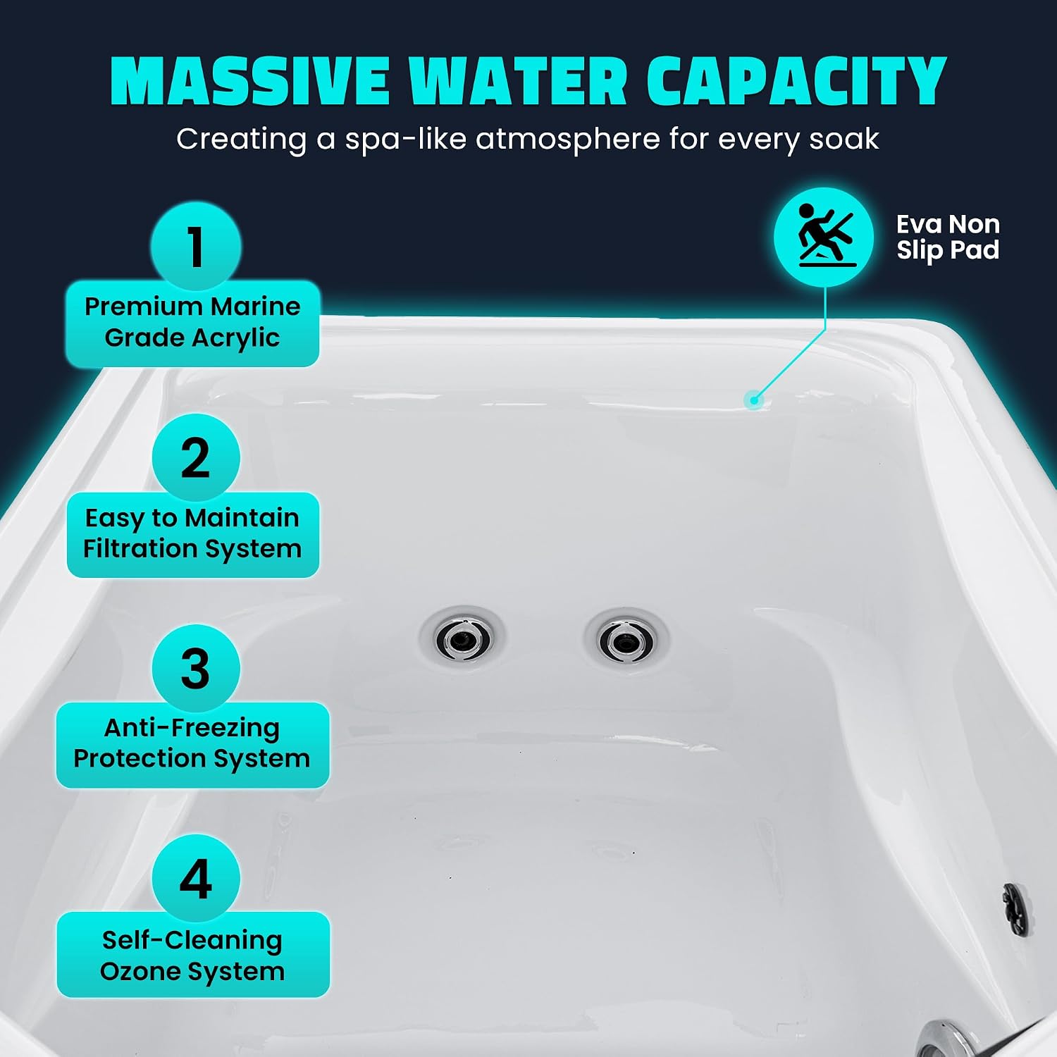 Borealis 69-in. All-in-One Cold Plunge and Hot Tub with Built-in Chiller | Acrylic Interior with 2 Jets, Bluetooth Speakers, Lights, WiFi App Control Chiller for Indoor/Outdoor Use – White