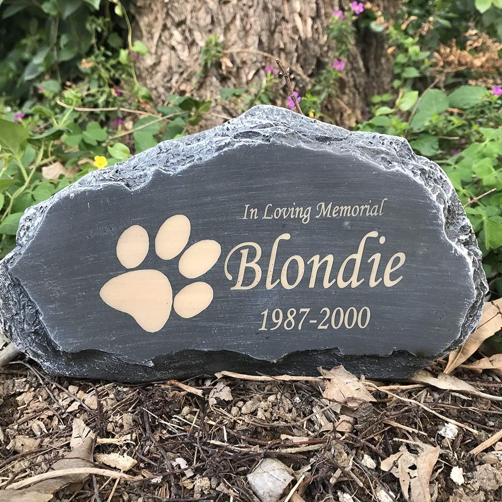 Mountain Shape Dog Memorial Personalized Garden Stone, Pet Grave Tombstone,Loss of Pet Gifts,Customizable Name & Date for Dogs, Cats, Rabbits, Hamsters and All Other Animals