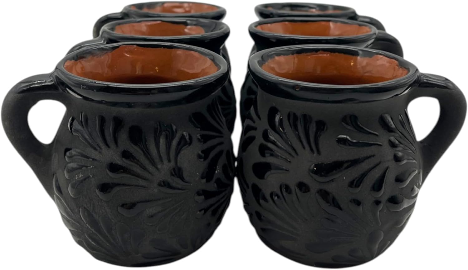 Black Clay Jarrito Mug | Handmade Mexican Coffee Cup (4)