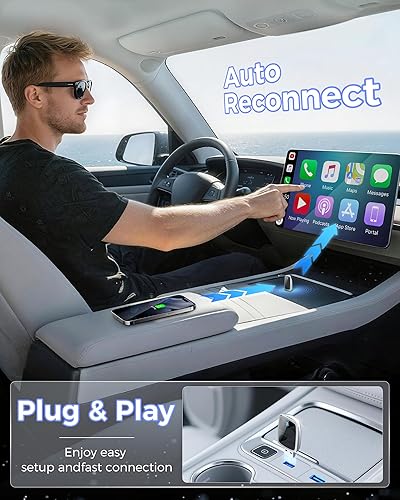 Miniatura 3 de Adaptador inalámbrico CarPlay para iPhone de Apple (actualización 2026) - Convertir CarPlay con cable a adaptador inalámbrico CarPlay, conexión