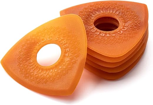 Bog Street AXE CUT Guitar Picks, Medium, Edge-to-Edge Texture Medium Guitar Picks, Orange 6-Pack