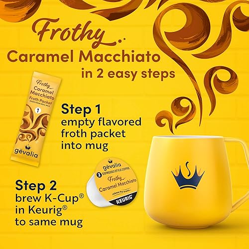 Miniatura 6 de Gevalia Caramel Macchiato Espresso K-Cup Cápsulas de café y paquetes de espuma (6 cápsulas y paquetes de espuma)
