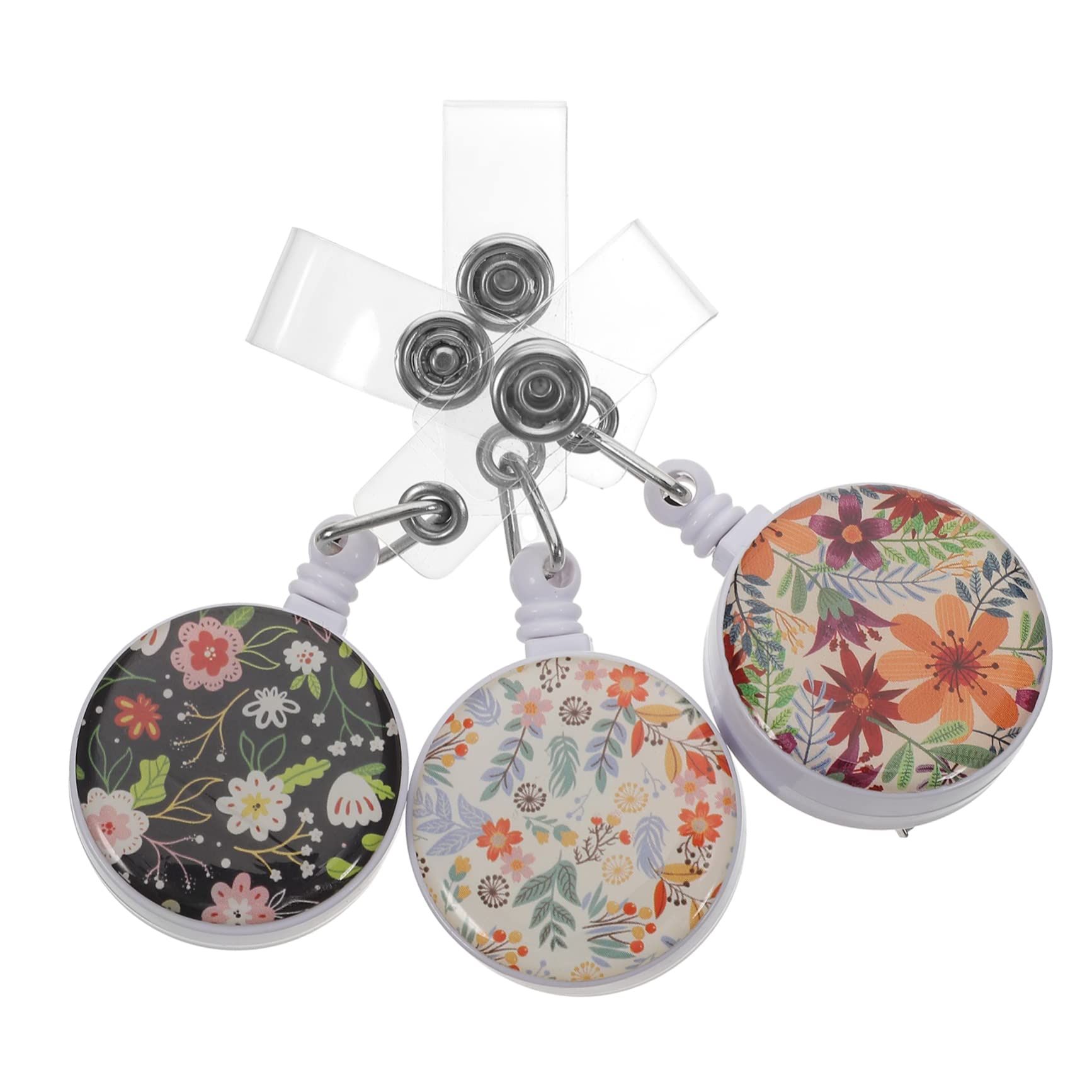 SHINEOFI 12pièces Clips De Badge Rotatifs Avec Fleurs Porte-badge Rétractable Pratique Pour Cartes Identité Et Accessoires De Travail