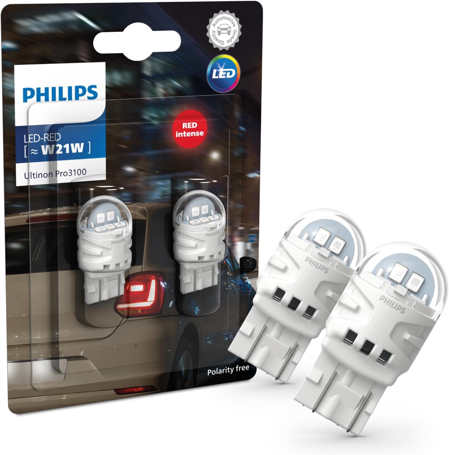 Philips Ultinon Pro3100 LED car signalling bulb (W21W red)