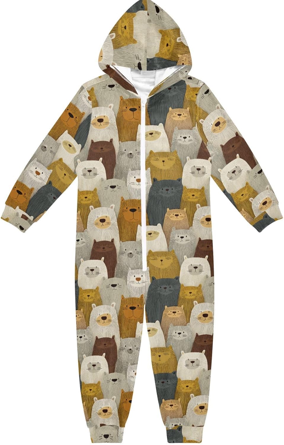 Sleepwear Holiday Pajamas Soft Warm Hooded One-Piecing Loungewear Sleepwear for Parties Sleepovers 4-14Y