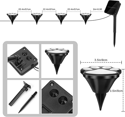 Miniatura 9 de Luces solares de 16.8 pies, tira de luces solares de animales de gato y perro (juego de 8) decoración al aire libre, calienta a tu mascota y haz que