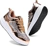 DADAWEN Women's Glitter Platform Wedge Athletic Tennis Walking Shoes Sparkly Sequin Lightweight Non Slip Casual Comfort Fashion Sneakers (Size:US5-US12)