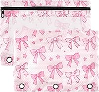 Vista 9 de Kcldeci Estuche para lápices para carpeta de 3 anillas, lindo y feliz juego de corgi galés de dibujos animados, paquete de 2 bolsas para lápices