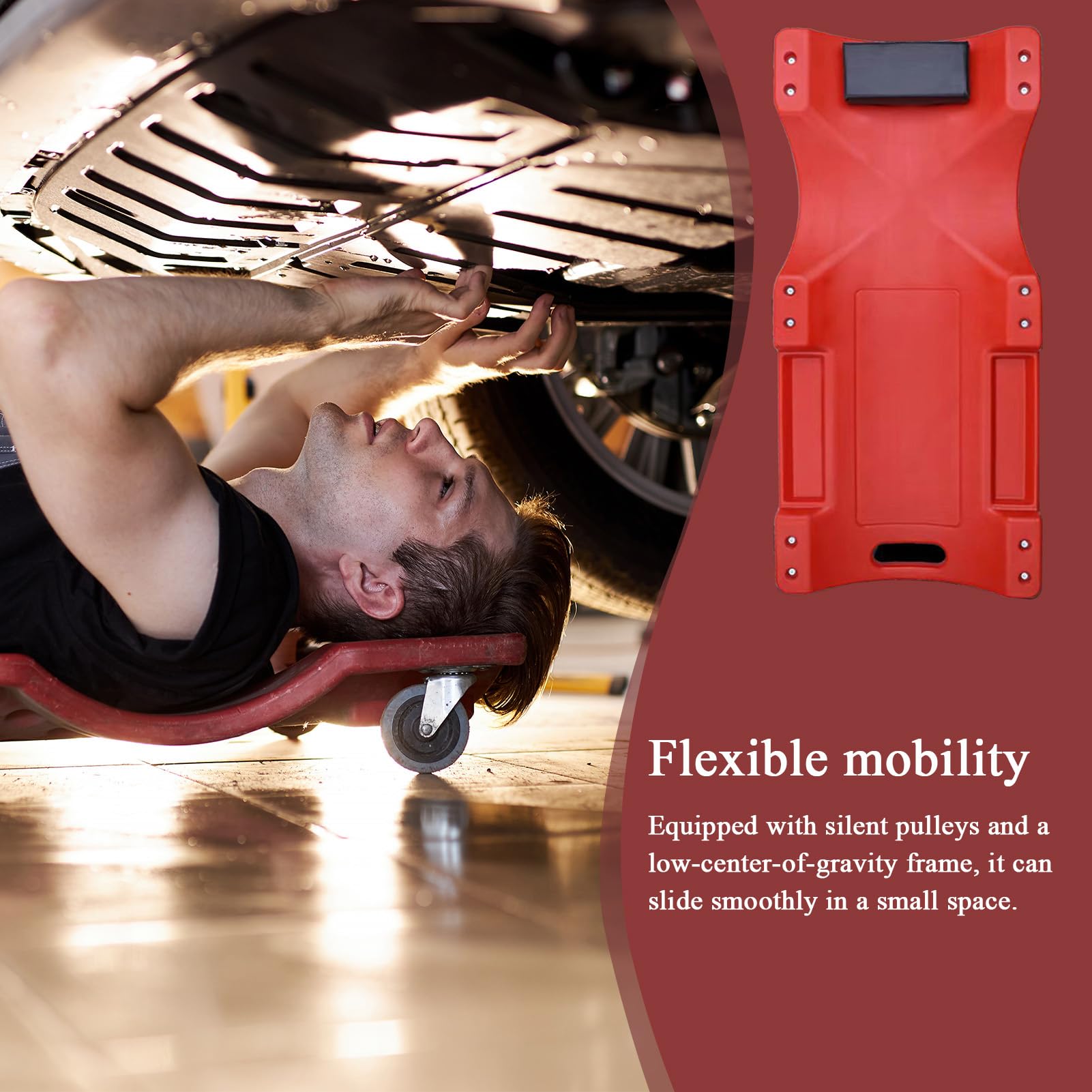 Rodillo Bajo Coche Carrito Taburete Deslizante | Silla Rodante De Garaje Para Cambio Rotación Neumáticos Carrocería Reparación Motor Debajo Vehículo Taller
