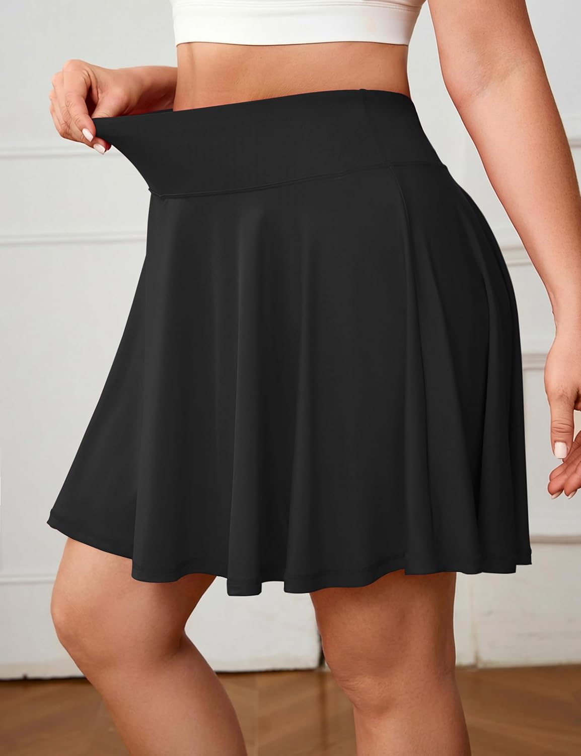 Women's Plus Size Tennis Skirts High Waisted Pleated Workout Shorts Golf Skirts Skorts with Pockets, XL-4XL