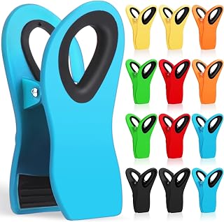 Jetmore 12-Pack Magnetic Chip Clips Heavy Duty Bag Seals for Food Storage, Kitchen Fridge Garden Versatile Colors