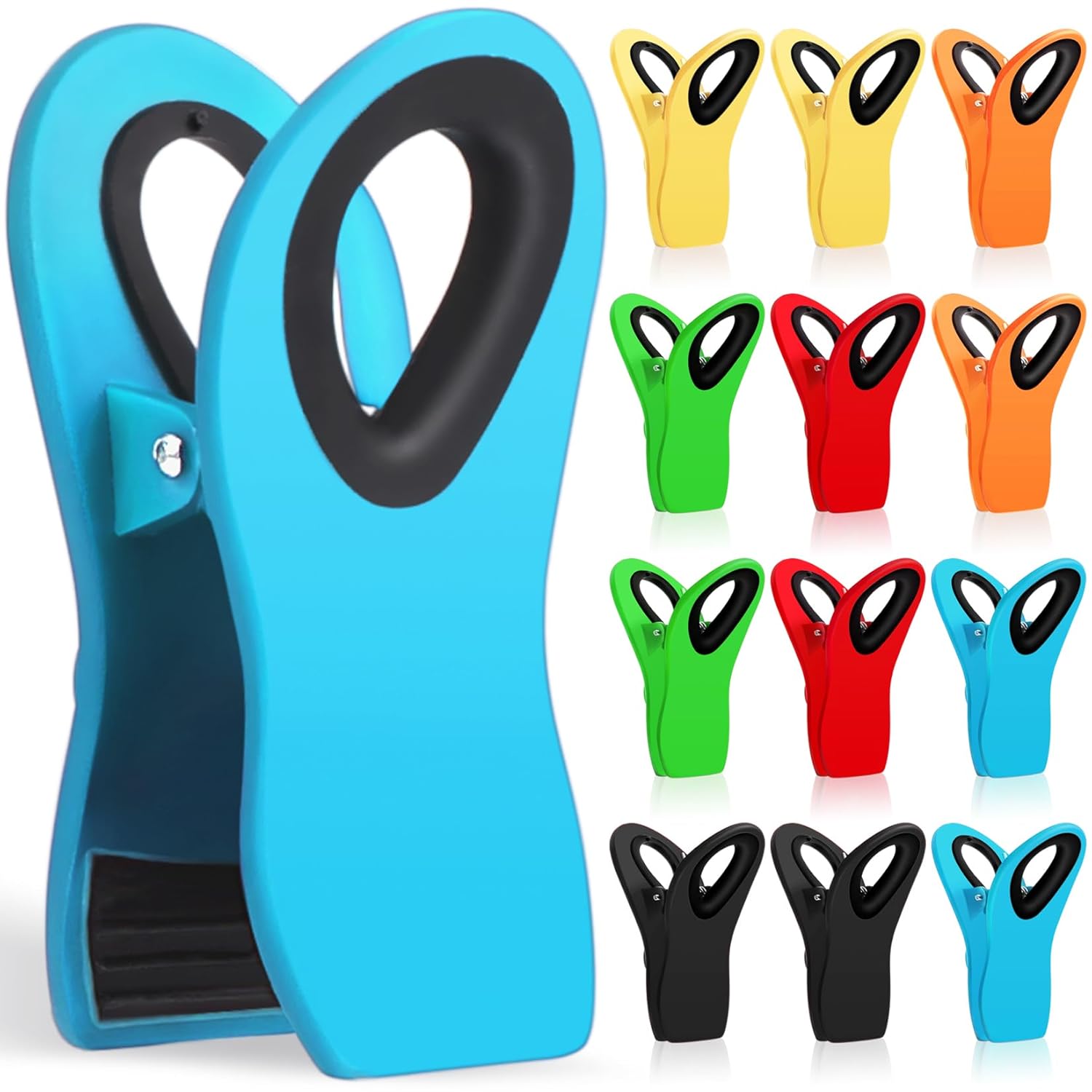 12 Pack Chip Clips Bag Clips Magnetic Bag Clip for Food Storage Heavy Duty Plastic Food Clip for