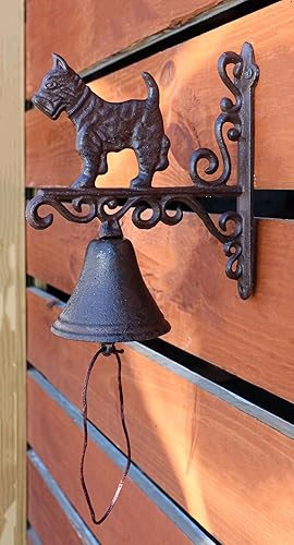 Miniatura 8 de Ebros Gift Campanas de hierro fundido rústico vintage occidental de casa de campo escocés Terrier perro puerta pared cena patio campana al aire