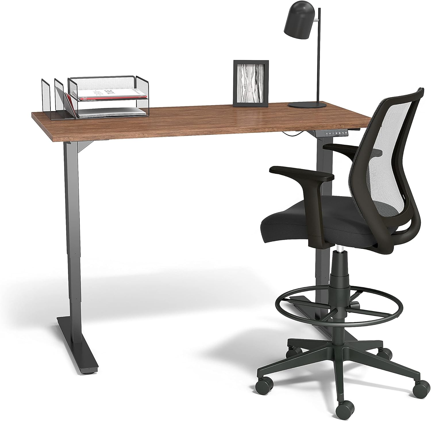 Staples Drafting Stool, Mesh, Ergonomic, Adjustable Height, Swivel, Black