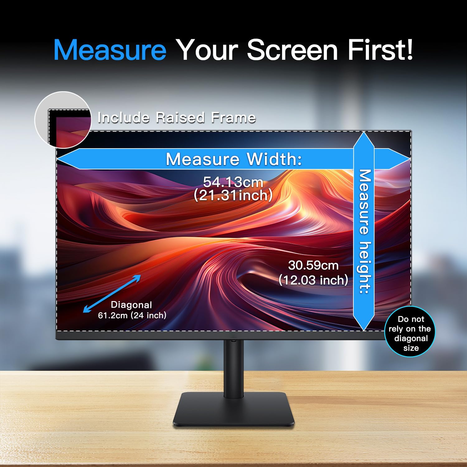 Computer Monitor Privacy Screen [2 Pack] 24-Inch Magnetic Privacy ...