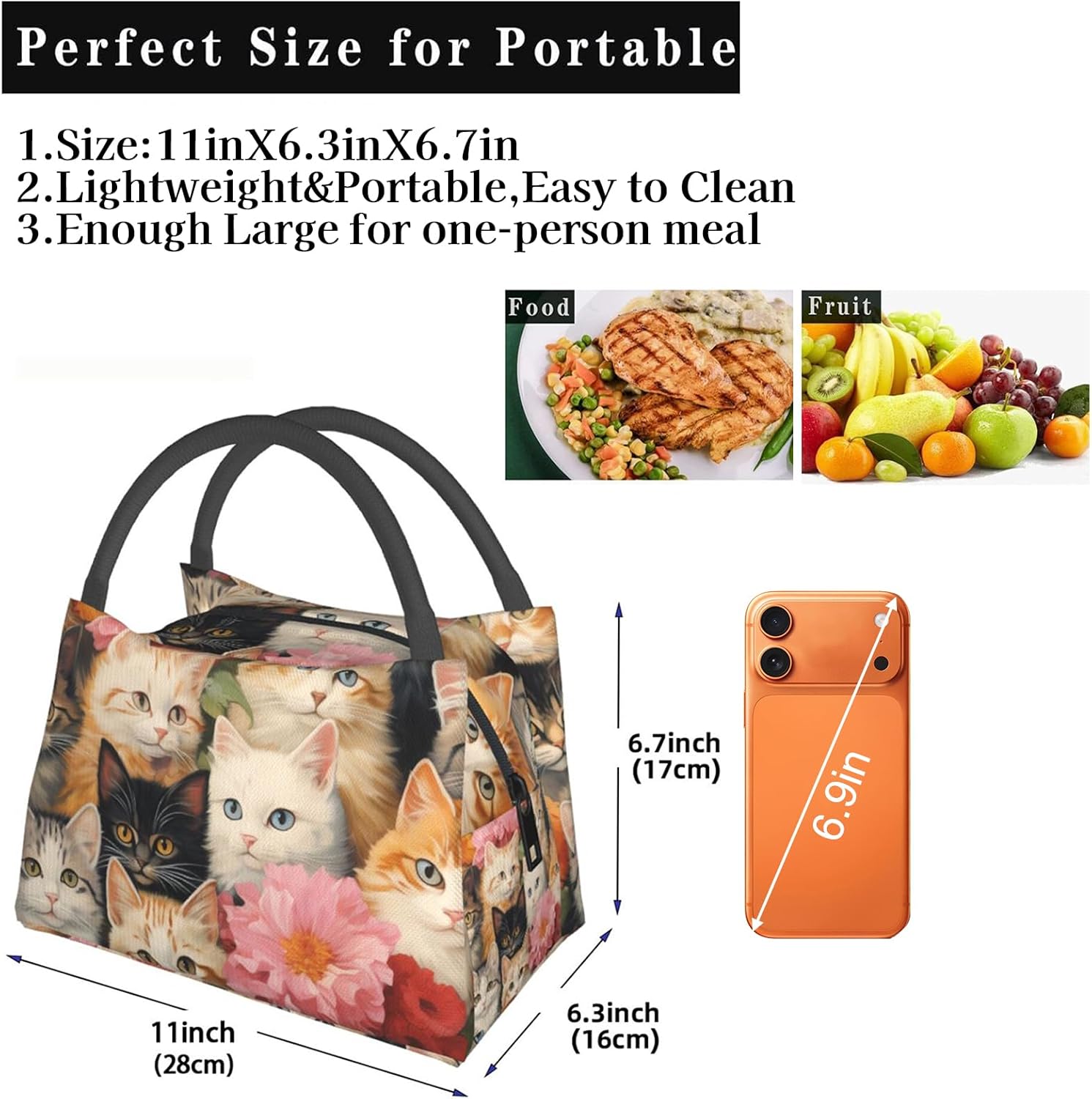 Colorful Fairy Dragon Insulated Lunch Box for Fantasy Art Lovers, Mythic Creature Illustration Tote Lunchbags, Reusable Cooler Lunchbox & Makeup Bag Gifts for Work, School, Picnic, Office - Image 5