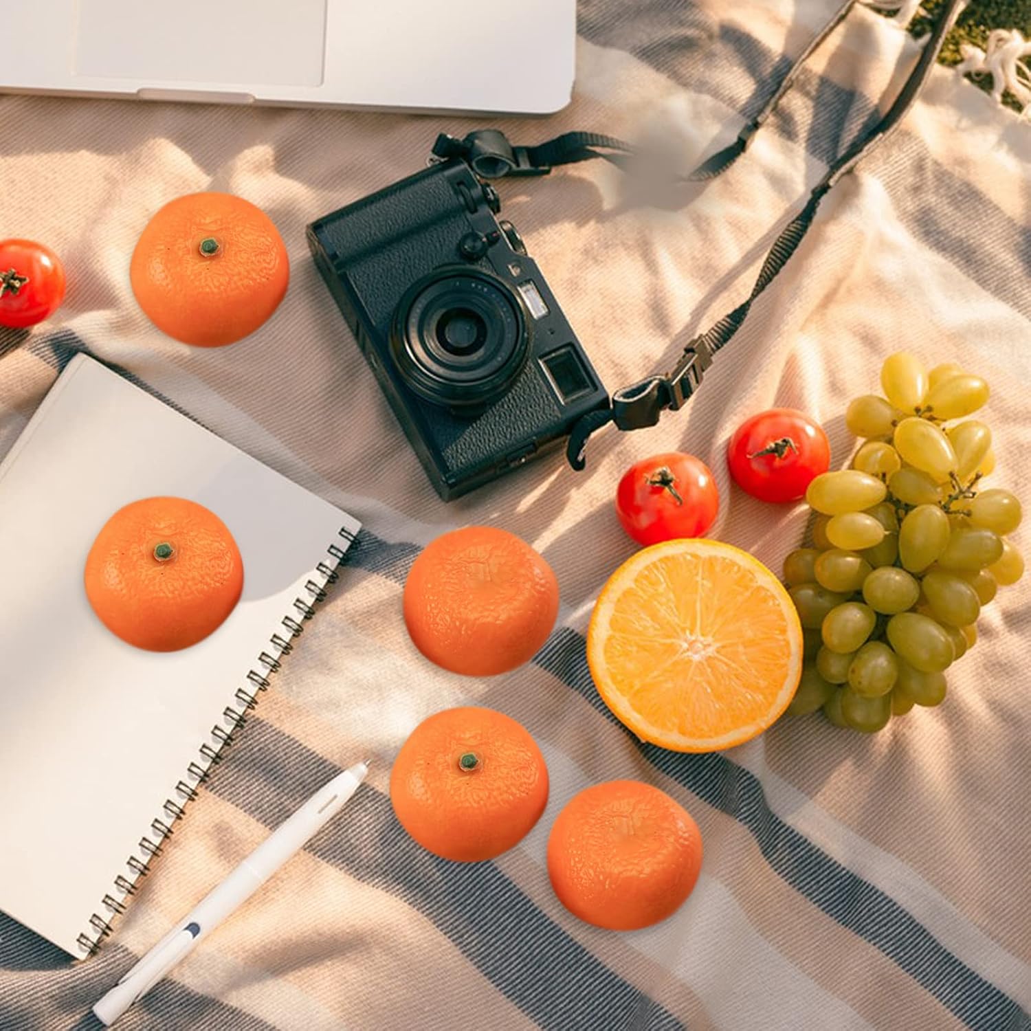 DaKuan 12 pcs Fake Oranges, Simulated Plastic Orange, Artificial Oranges, Decorative Fruit Tray, Used for Furniture Decoration, Decorations for Kitchen, Window Display and Photo Props(2.36×2.95 inch)