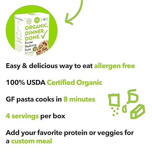 Miniatura 4 de All Clean Food Pasta sin gluten de hongos Porcini  Deliciosamente orgánica, vegana y libre de los 14 alérgenos principales como gluten, lácteos,