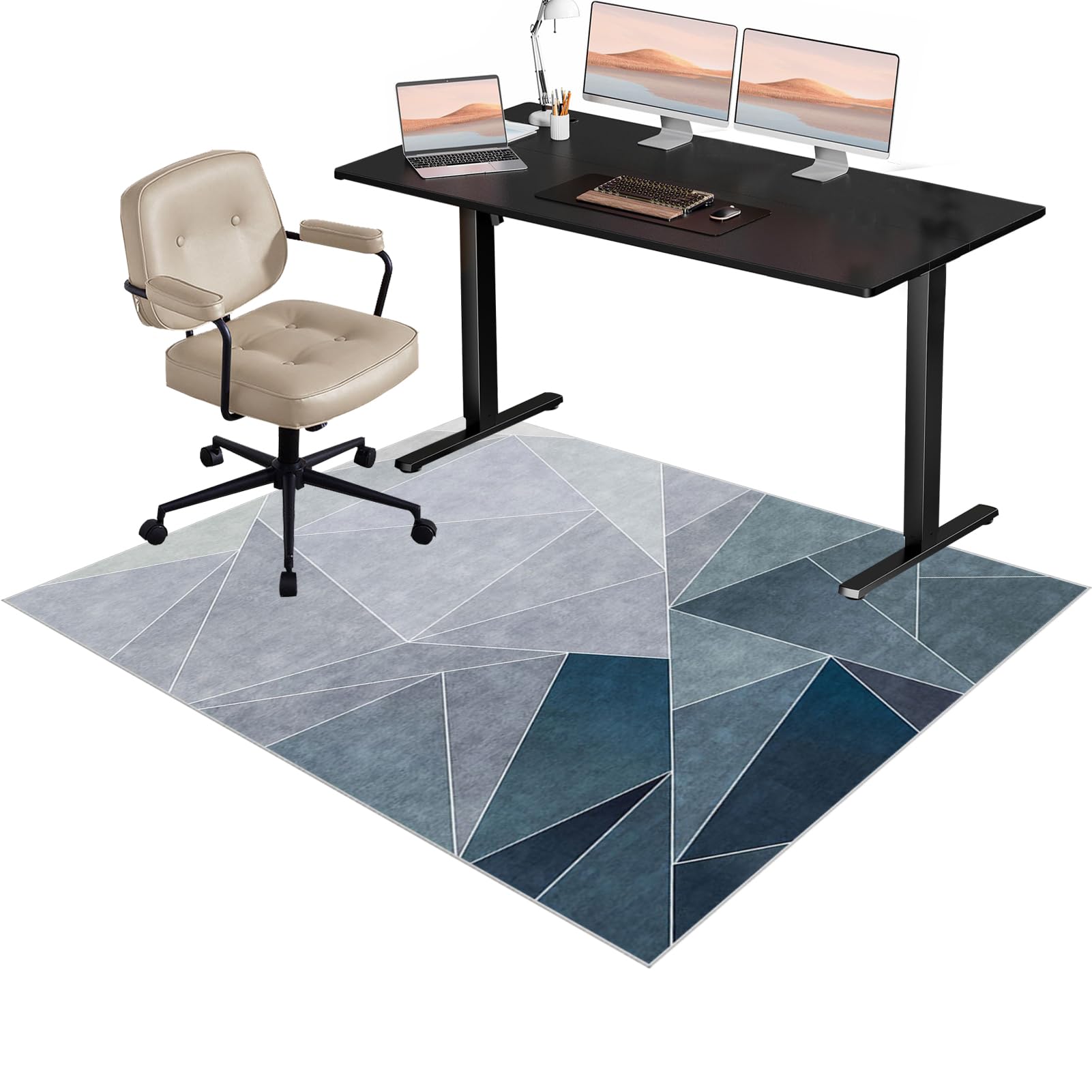Office Gaming Chair Mat for Hardwood Floor, Non-Slip Floor Mat For Home Office Gaming Room, Office Chair Mat for Carpet Floors, Carpet Floor Protector 100 x 150 cm, Desk Chair Mat for Rolling Chair
