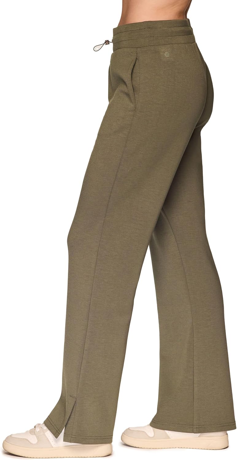 RBX Active Women's Sweatpants Lightweight Luxe Athleisure Fabric Wide Leg Pants with Pockets, Yoga Pants with Bungee Cord Wa - Image 4