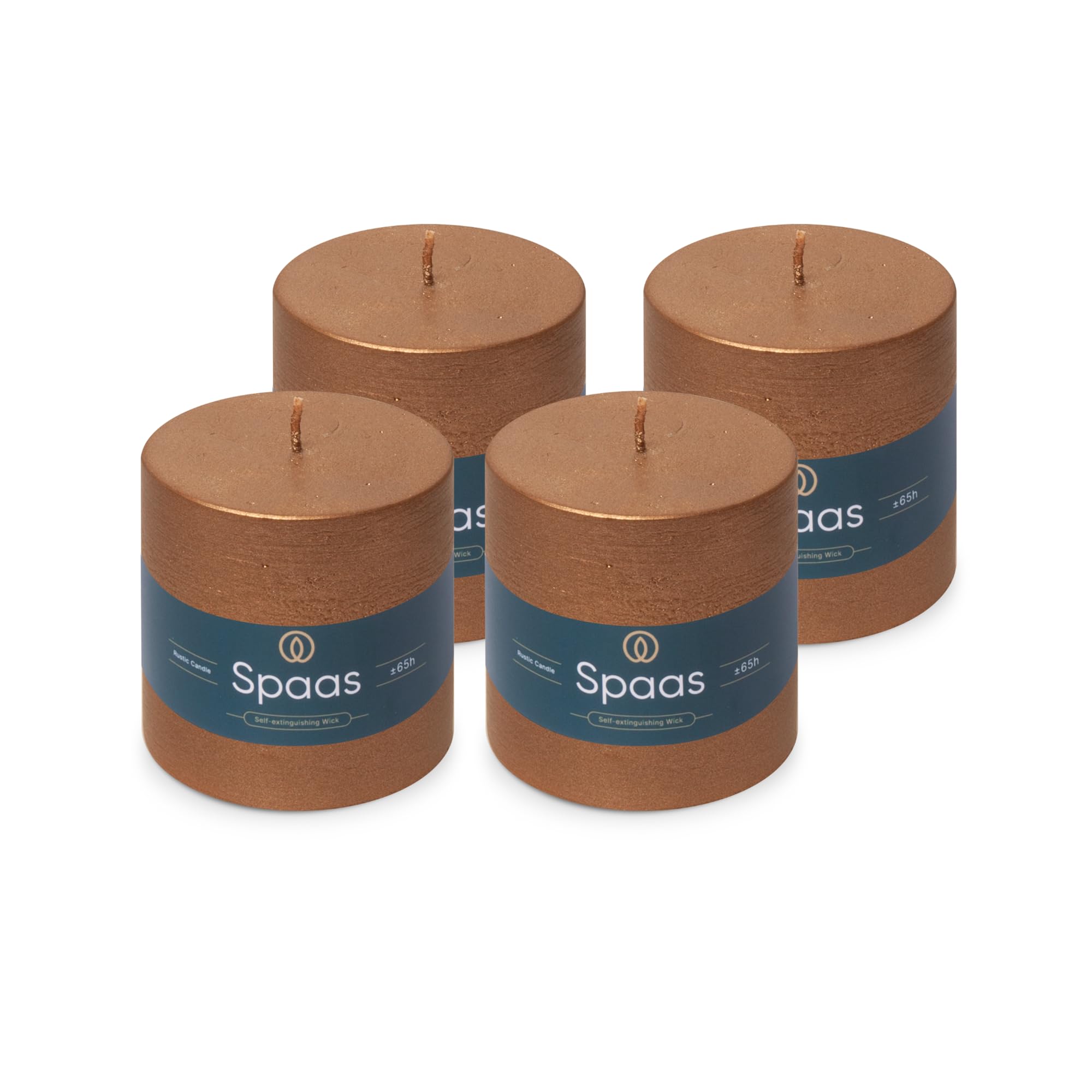 Bougie pilier métallique Spaas bronze 100mm sans fumée pour préserver votre intérieur