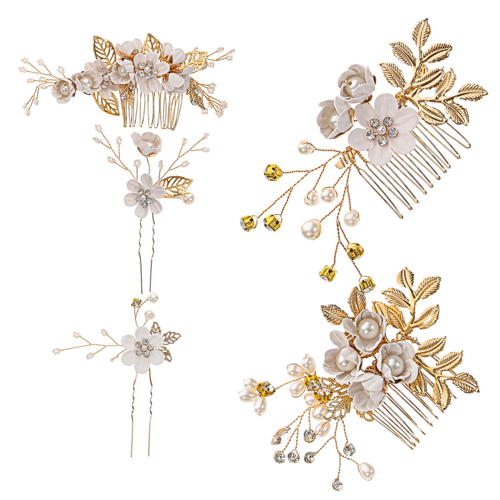 MAGICLULU 2 Sätze Kamm Haarschmuck für die Braut dekorative Haarspangen Haarnadel Haarklammer Tiara Kopfbedeckungen für Frauen Haarschmuck für die Hochzeit Handbuch schmücken Damen Legierung