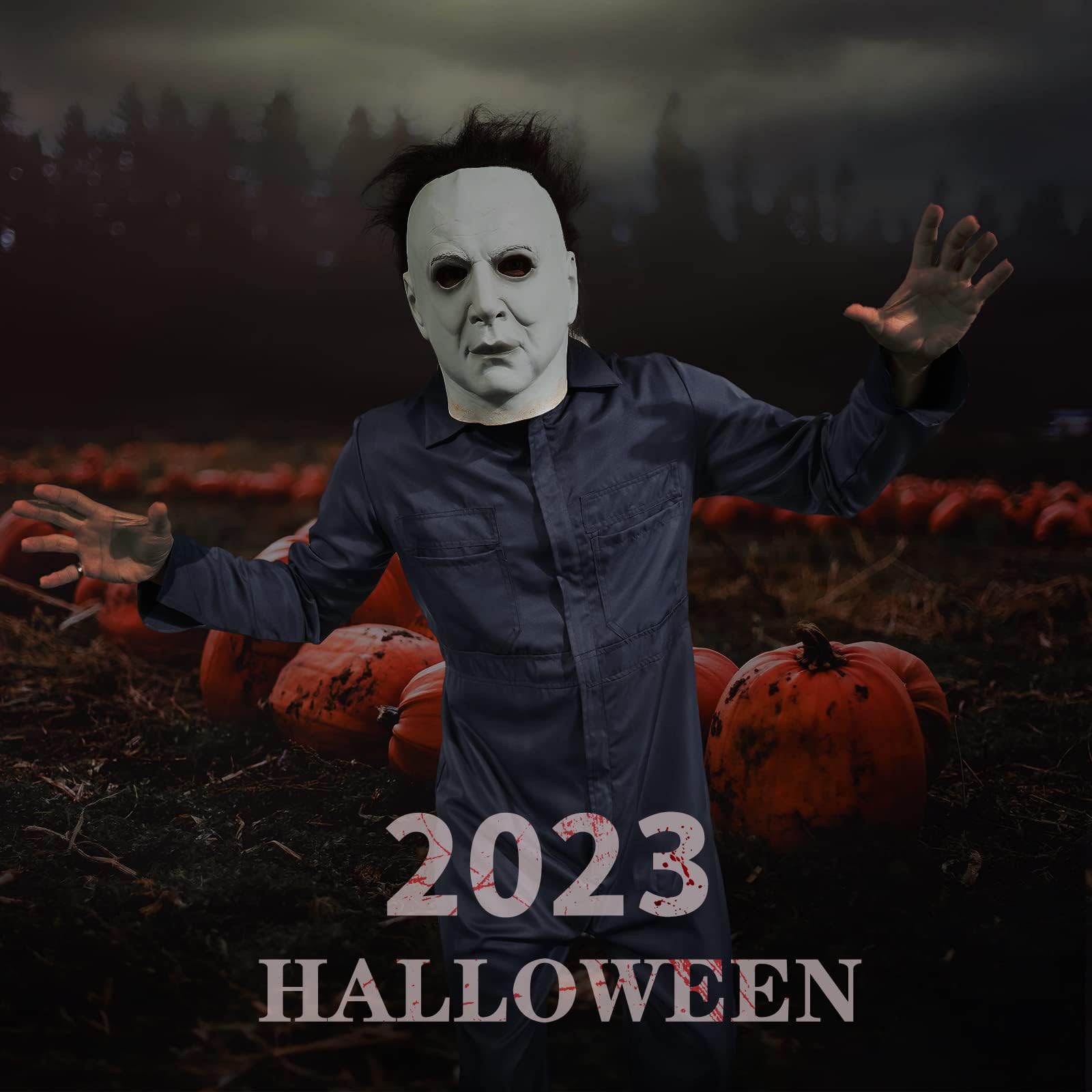 Noufun Costume di Michael Myers per adulti, tuta di Michael Myers Costumi di Halloween Costume cosplay di Halloween Horror Killer