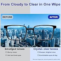 Vista 6 de 400 Count Lens Wipes for Eyeglasses, +1 Clip-On Pouch Microfiber Lens Cleaner, Individually Wrapped Pre-Moistened Eye Glasses Cleaner Wipes for