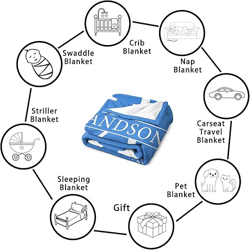 Miniatura 5 de Mantas personalizadas con nombre para niños y adultos, manta personalizada con nombre para niño y niña, manta personalizada de 50 x 60 pulgadas