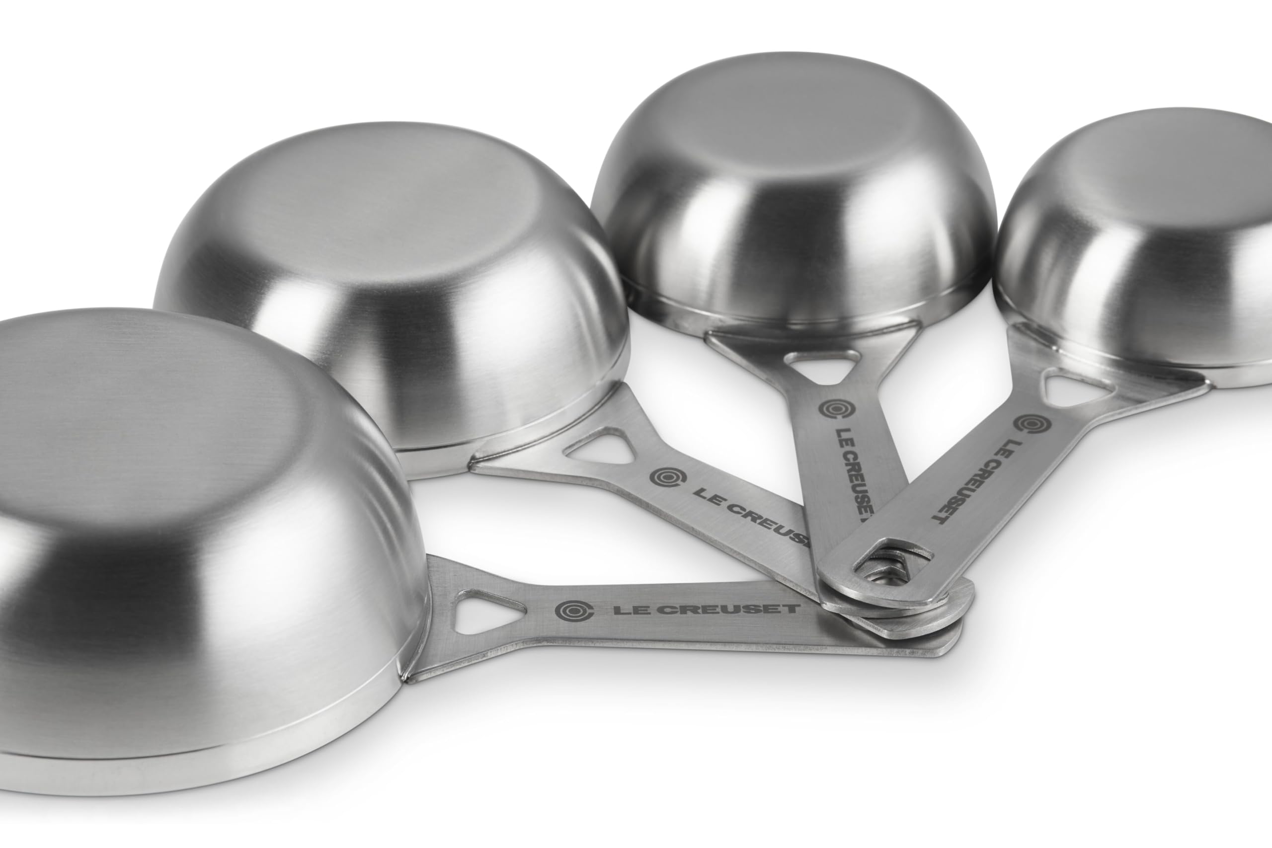 Le Creuset Messbecher aus Edelstahl, 4 Stück | Set enthält: 1/4, 1/3, 1/2, und 1 Tasse