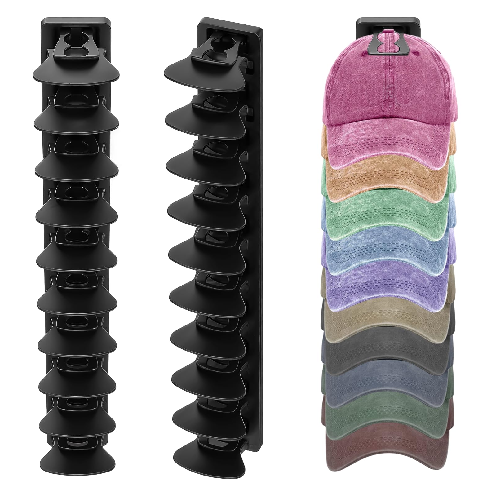 Rangement casquette sans perçage pour organiser 40 chapeaux sur porte et mur